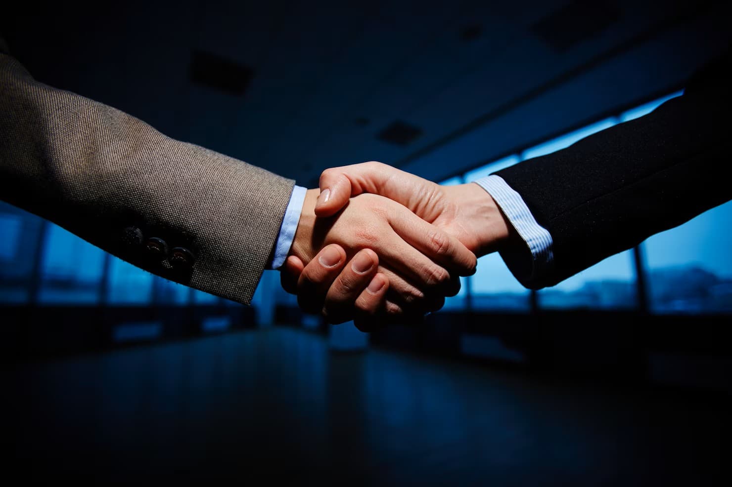Business partnership handshake