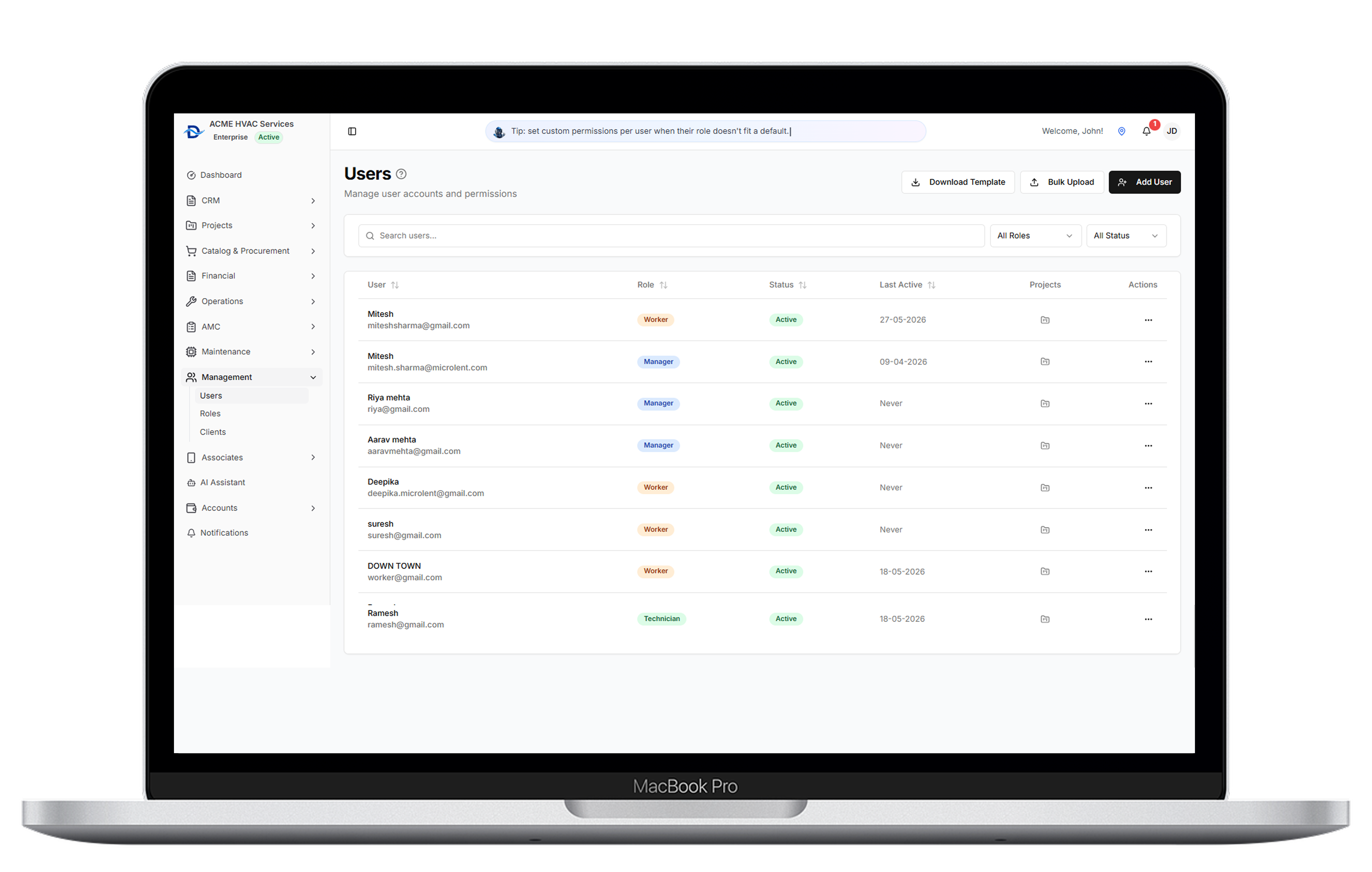 Client and User Management